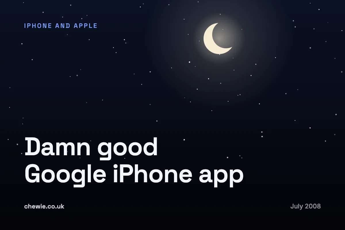 Damn good Google iPhone app