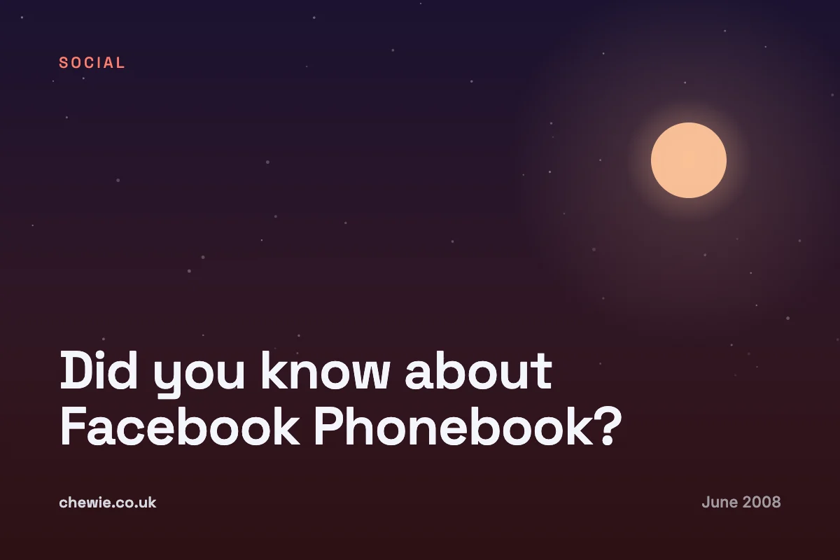Did you know about Facebook Phonebook?