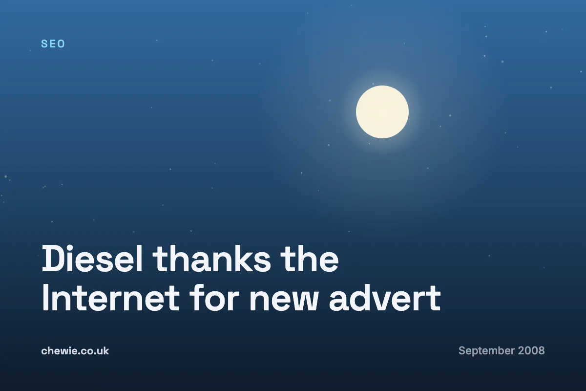 Diesel thanks the Internet for new advert