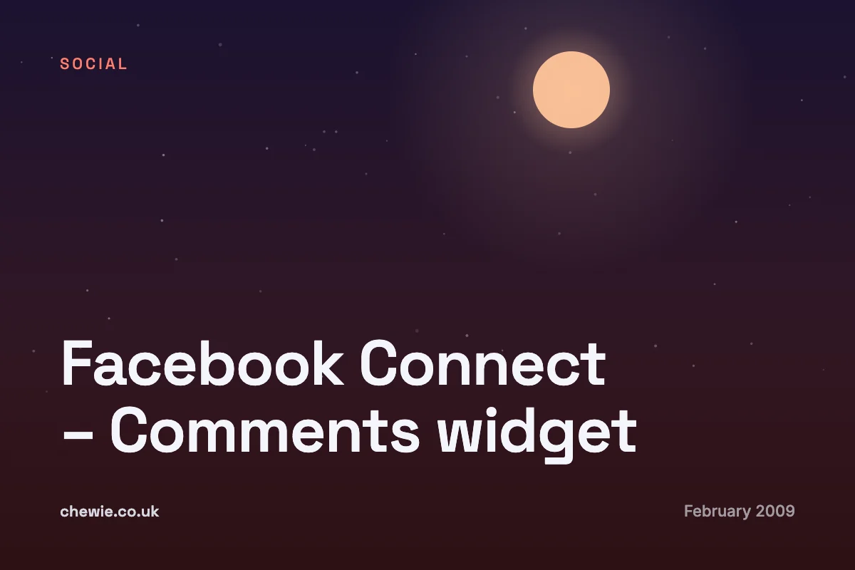Facebook Connect – Comments widget