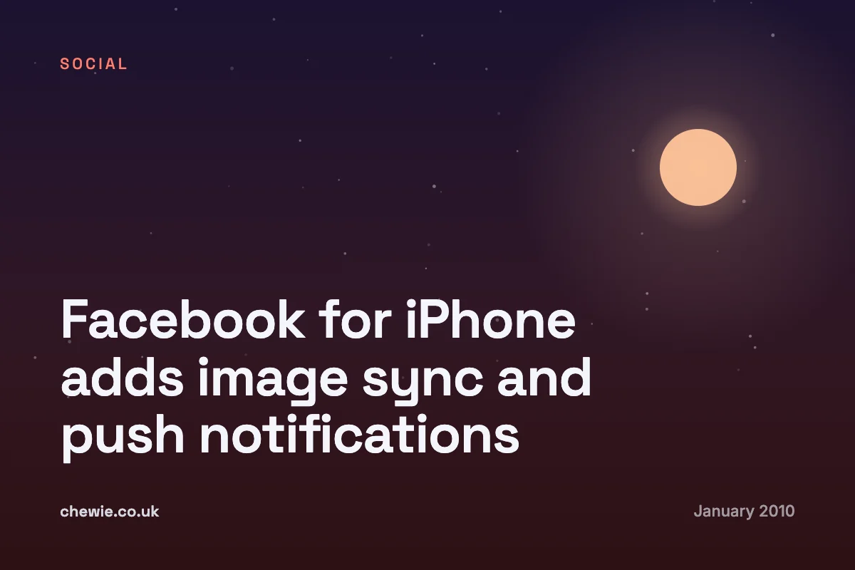Facebook for iPhone adds image sync and push notifications