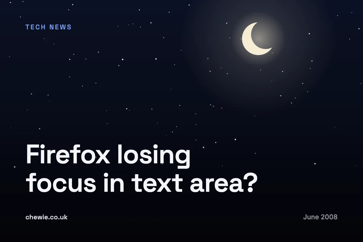 Firefox losing focus in text area?