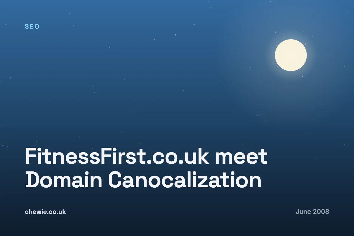 FitnessFirst.co.uk meet Domain Canocalization