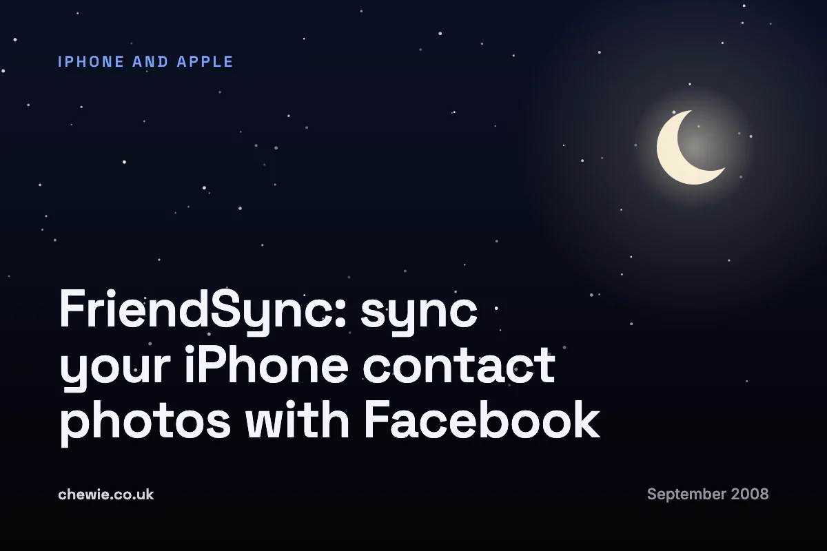 FriendSync: sync your iPhone contact photos with Facebook
