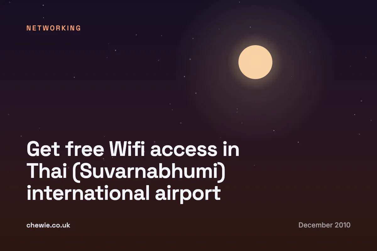 Get free Wifi access in Thai (Suvarnabhumi) international airport