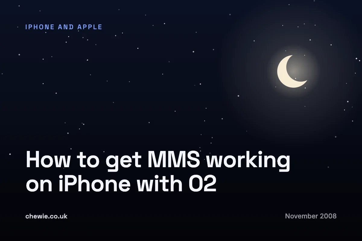 How to get MMS working on iPhone with O2