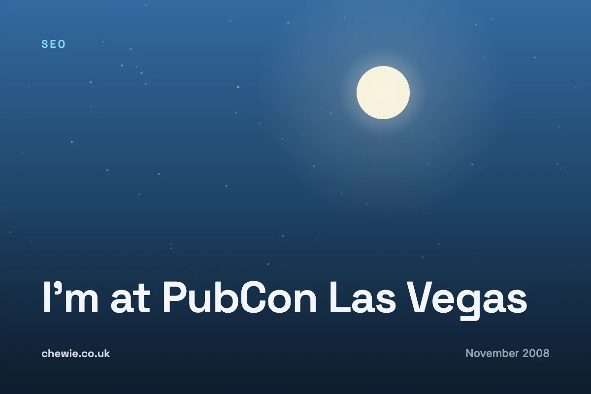 I’m at PubCon Las Vegas