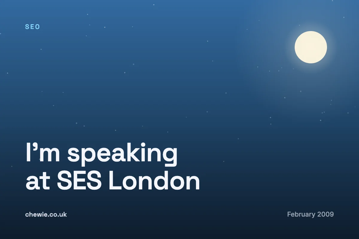 I’m speaking at SES London