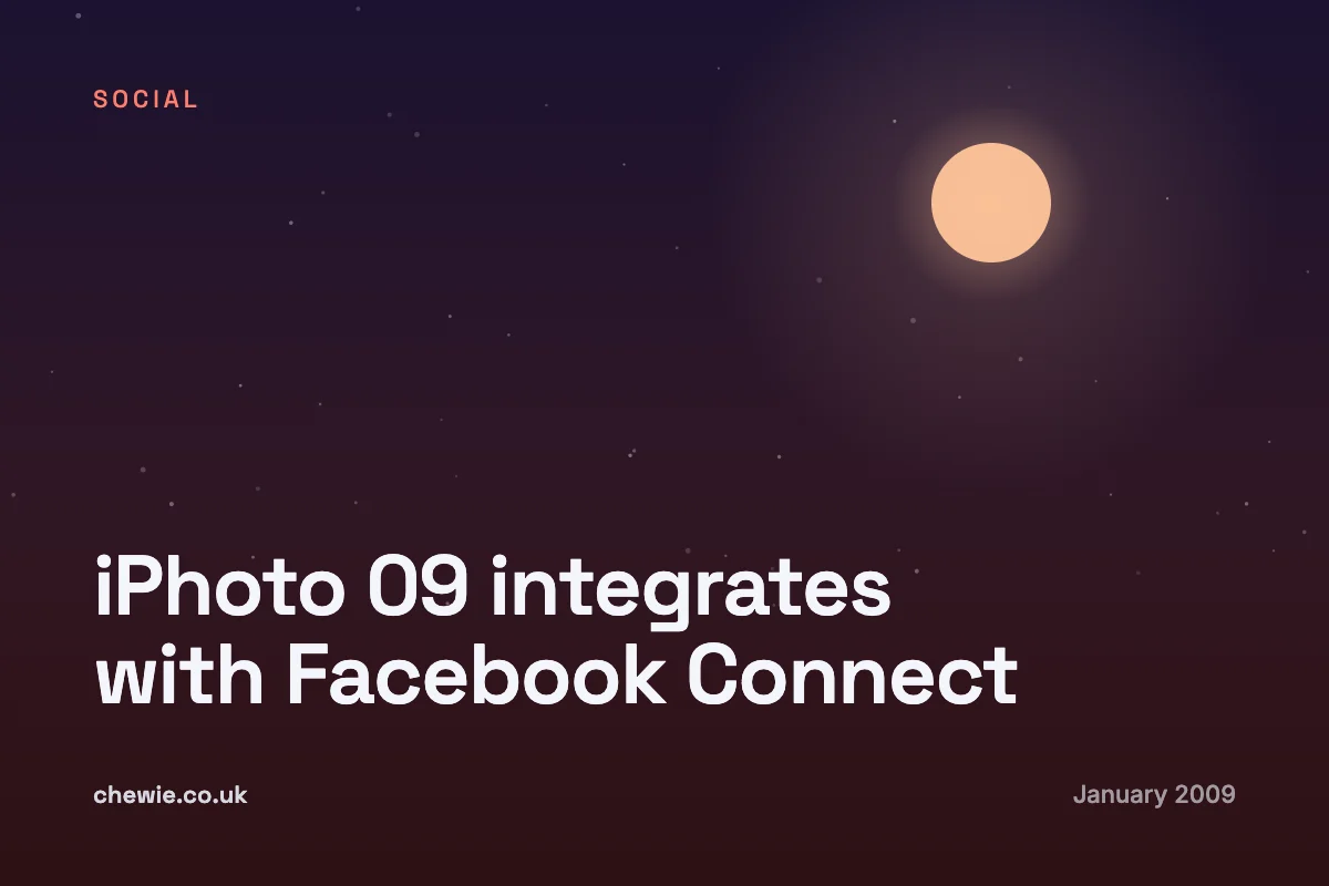 iPhoto 09 integrates with Facebook Connect