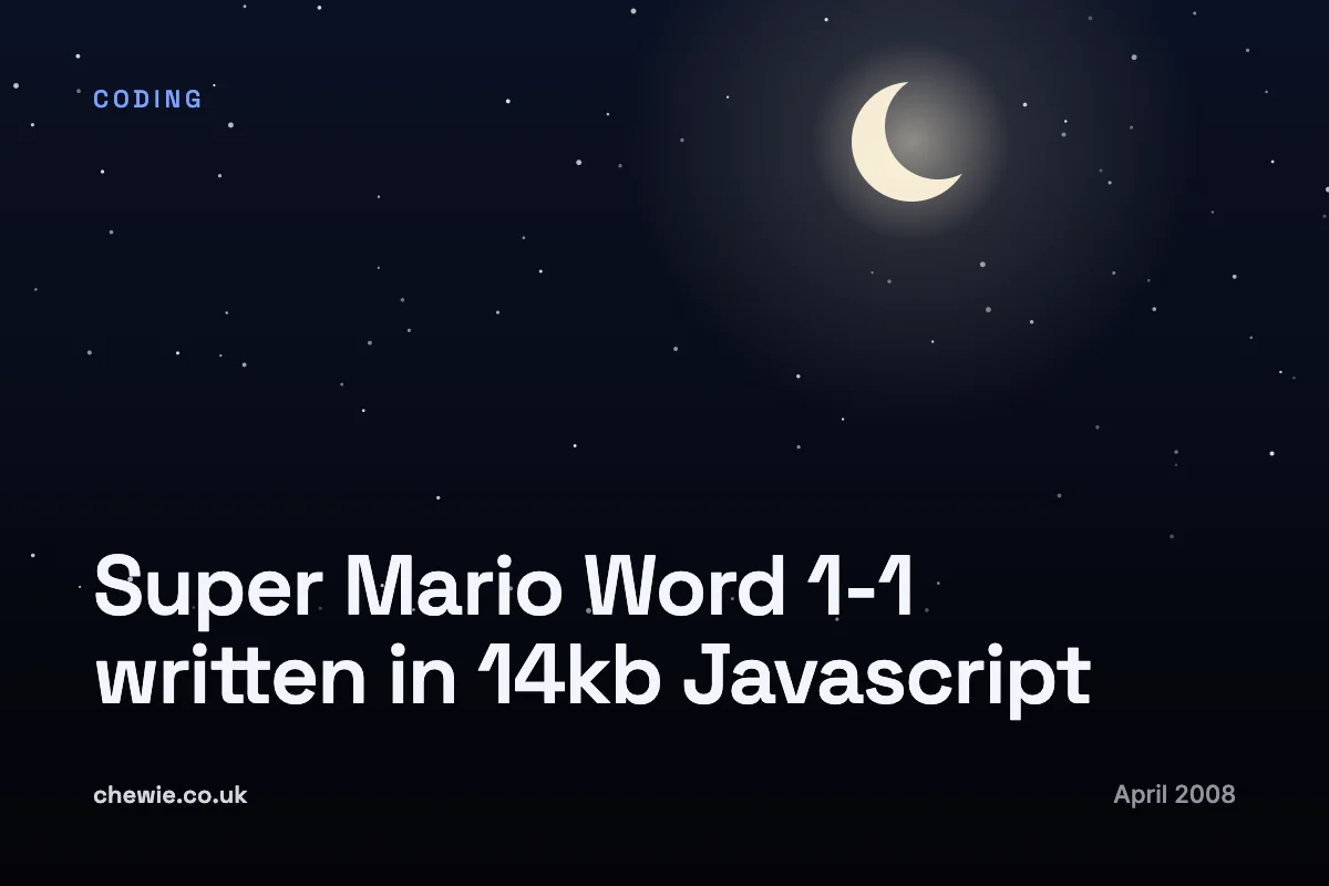 Super Mario Word 1-1 written in 14kb Javascript