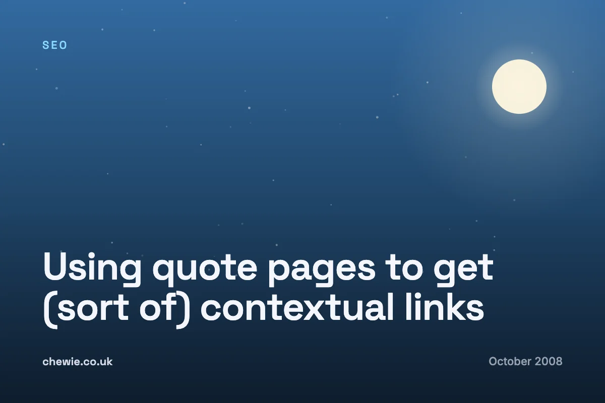 Using quote pages to get (sort of) contextual links
