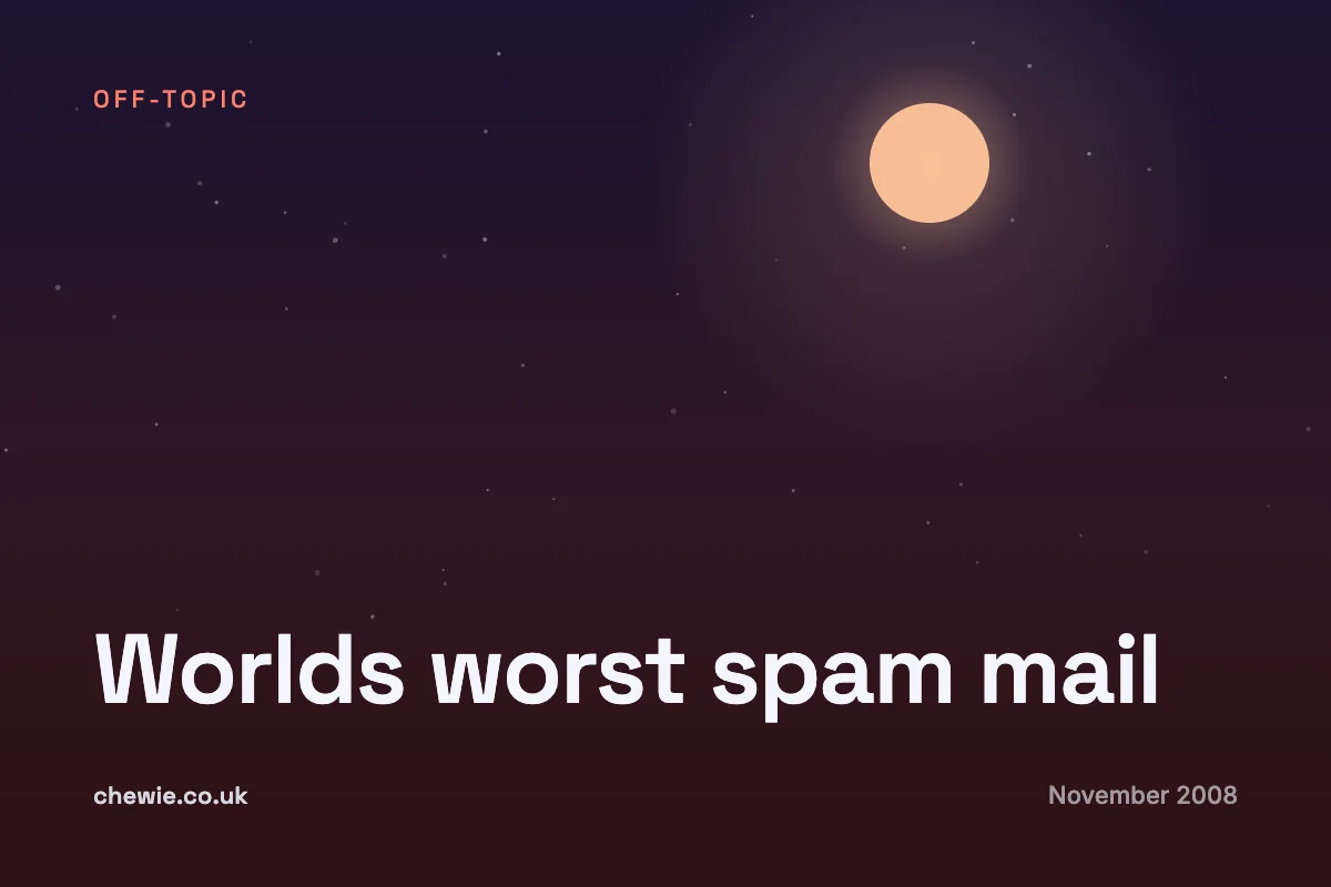 Worlds worst spam mail