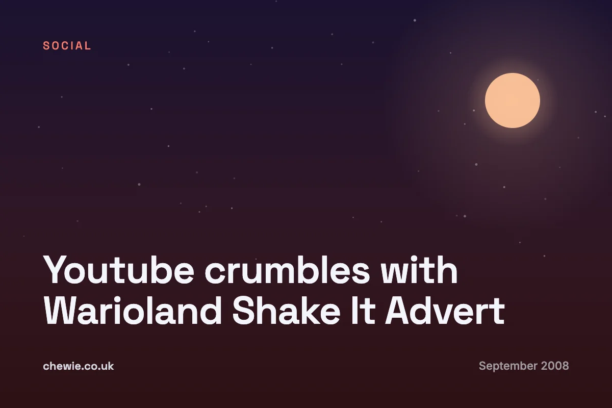 Youtube crumbles with Warioland Shake It Advert